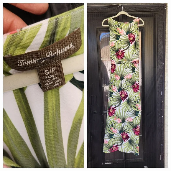 Tommy Bahama Green and Pink Sleeveless Sundress - Picture 2 of 2